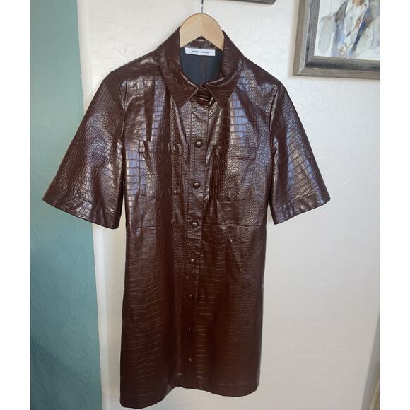 Womens Samsoe Samsoe Myla Alligator Shirt Dress Chocolate Fondant Size S - Picture 4 of 6